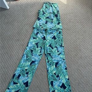 J McLaughlin Jersey Halter Top and Pants Resort Wear Ensemble